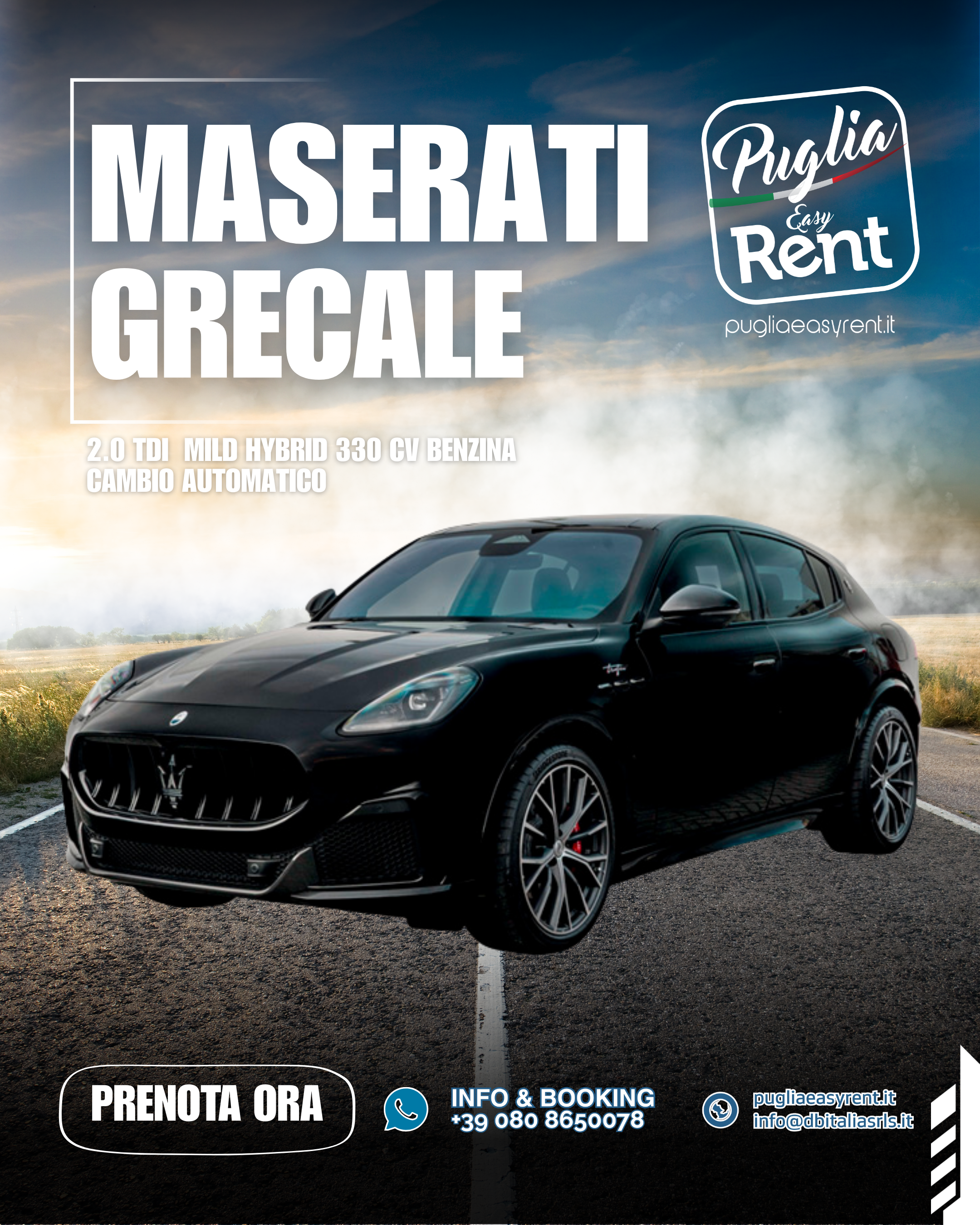 Maserati Grecale - Noleggio auto lusso Puglia